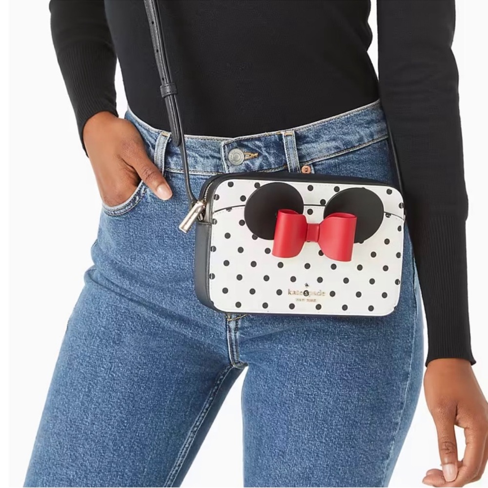 Kate Spade | Minnie Mouse Disney Polka Dot Crossbody with Red Bow